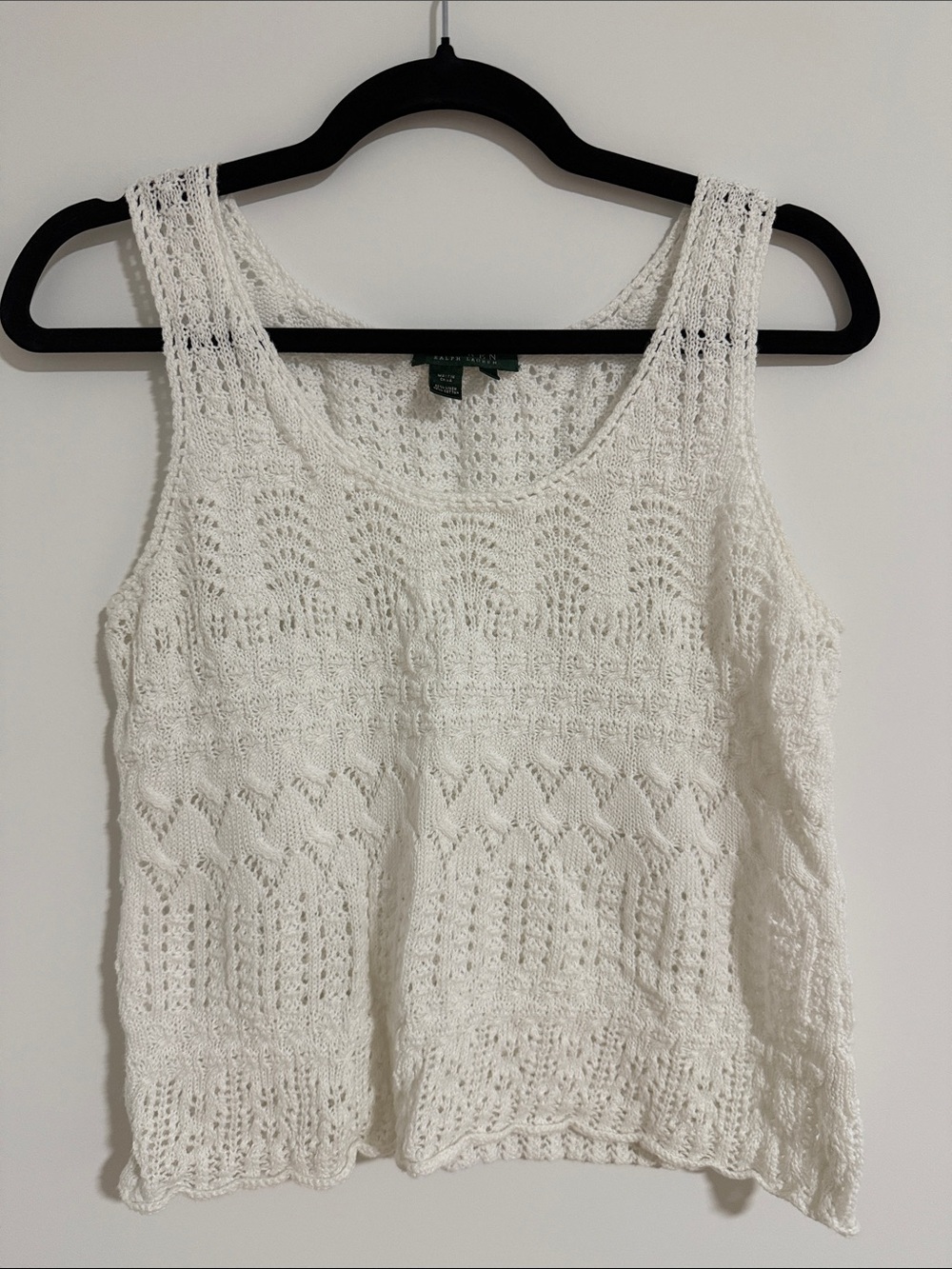 White Crocheted Tank Top